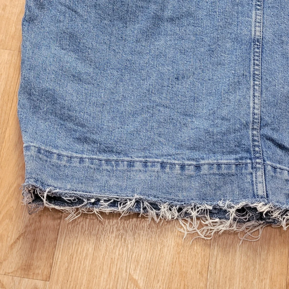 Zara Men Zip Up Denim Raw Edge Jacket Size Large